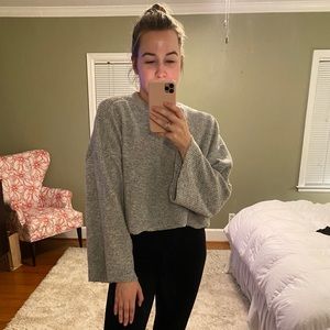 Topshop Raw Hem Cropped Sweatshirt